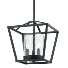 Golden 4309-M3 BLK-BLK-SD - Golden Lighting Mercer 3-light Chandelier in Matte Black